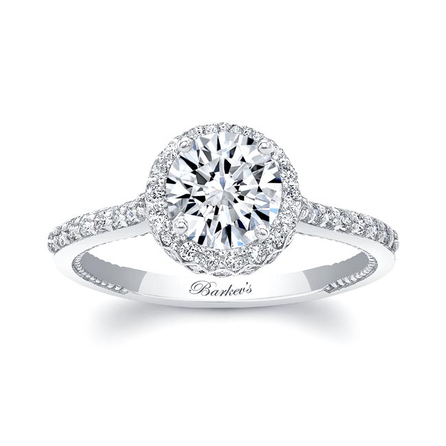 Platinum Round Halo Diamond Ring