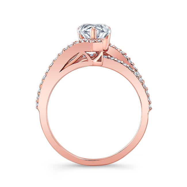 Rose Gold Split Shank Pear Engagement Ring Image 2