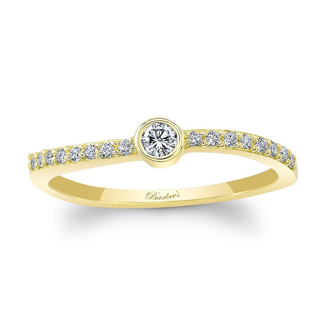 Yellow Gold Ava Curved Diamond Promise Ring