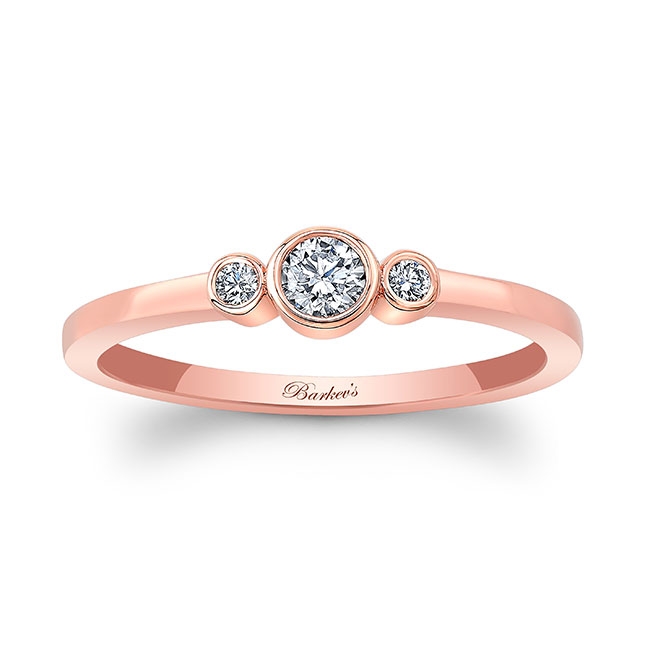 Rose Gold Sophia Three Stone Promise Ring