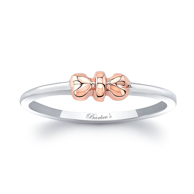 White Rose Gold Simple Heart Promise Ring