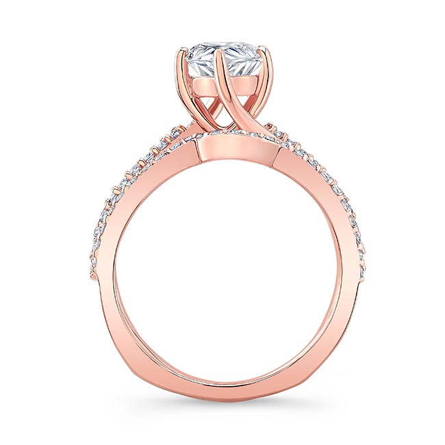 Rose Gold Pear Shaped Twist Bridal Set Image 2