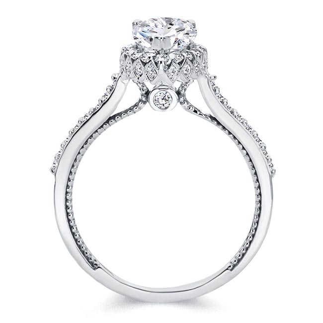 White Gold Eva 2 Carat Pear Shaped Halo Ring Image 2