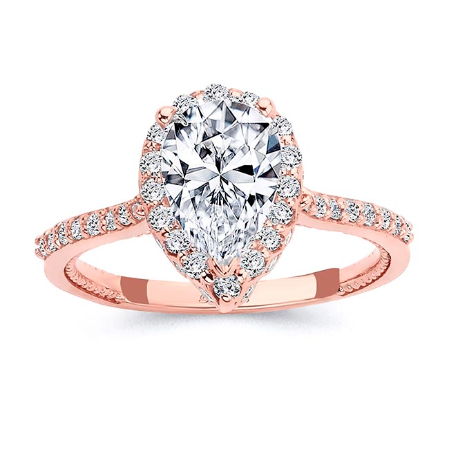 Eva 2 Carat Pear Shaped Halo Ring