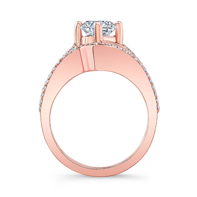 Rose Gold Moissanite Split Shank Wedding Set Image 2