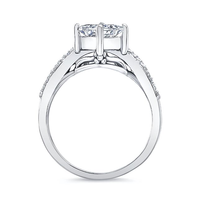 Platinum Unique Princess Cut Moissanite Engagement Ring Image 2