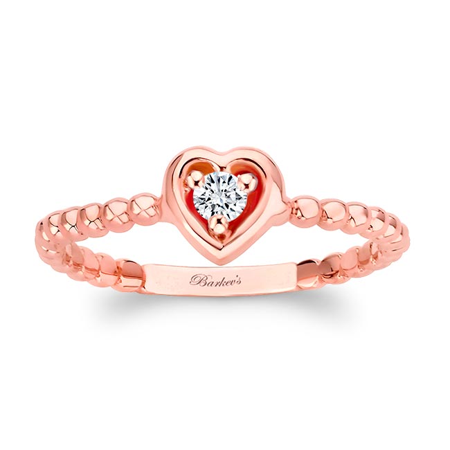 Rose Gold Heart Shape Promise Ring