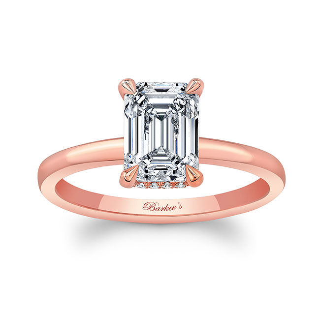 Rose Gold Lia Emerald Cut Engagement Ring