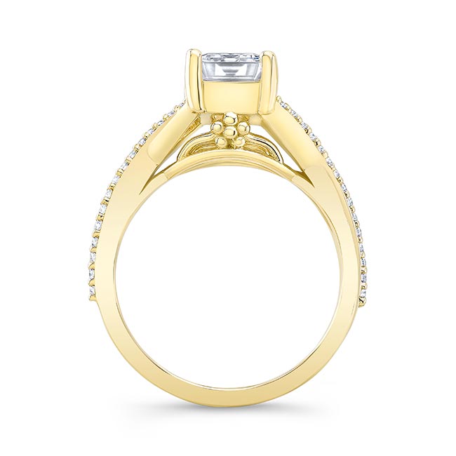 Yellow Gold 2 Carat Emerald Cut Diamond Ring Image 2