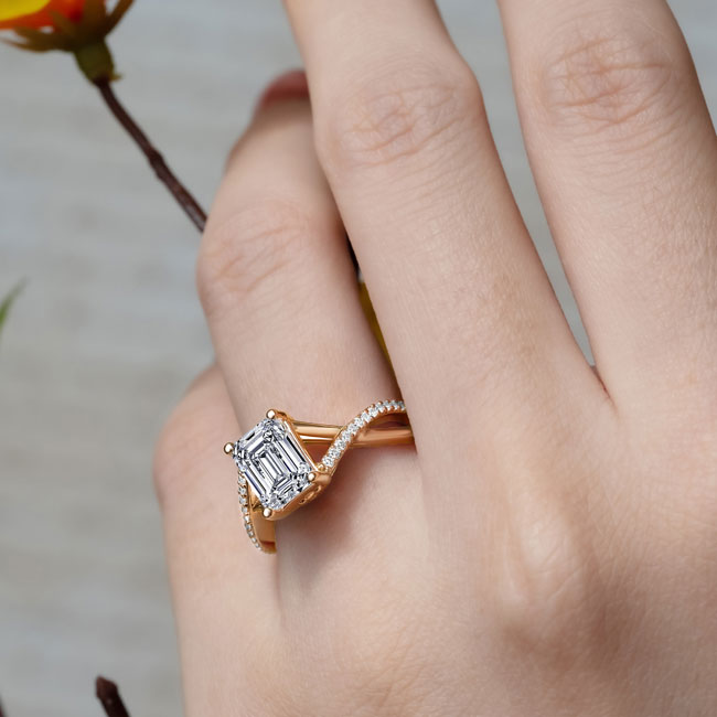 Yellow Gold 2 Carat Emerald Cut Diamond Ring Image 4