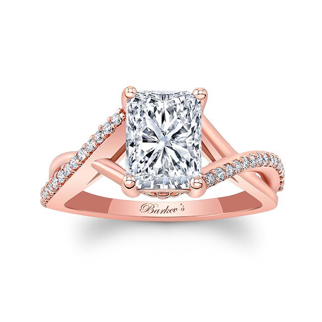 Rose Gold 2 Carat Radiant Cut Diamond Ring