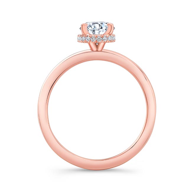 Rose Gold Lia Oval Lab Grown Diamond Engagement Ring Image 2