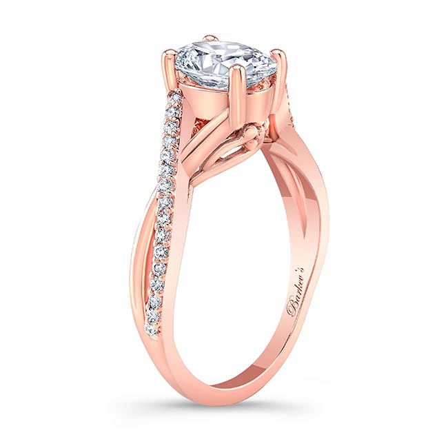 Rose Gold One Carat Oval Moissanite Ring Image 2