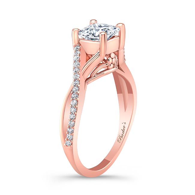 Rose Gold One Carat Princess Cut Diamond Ring Image 2