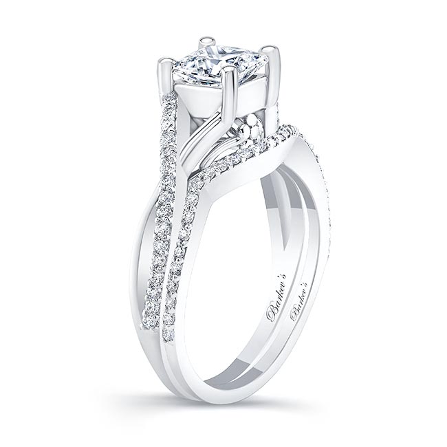 One Carat Princess Cut Diamond Bridal Set Image 2