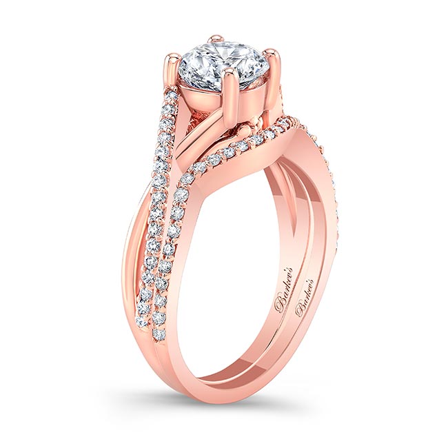 Rose Gold One Carat Diamond Bridal Set Image 2