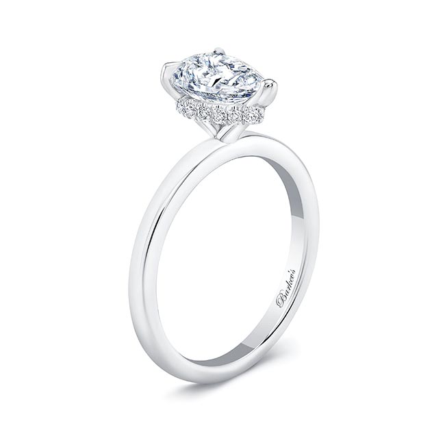 Hidden Halo Pear Engagement Ring Image 2