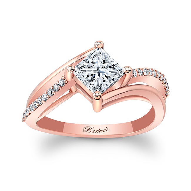 Rose Gold Princess Cut Diamond Engagement Ring