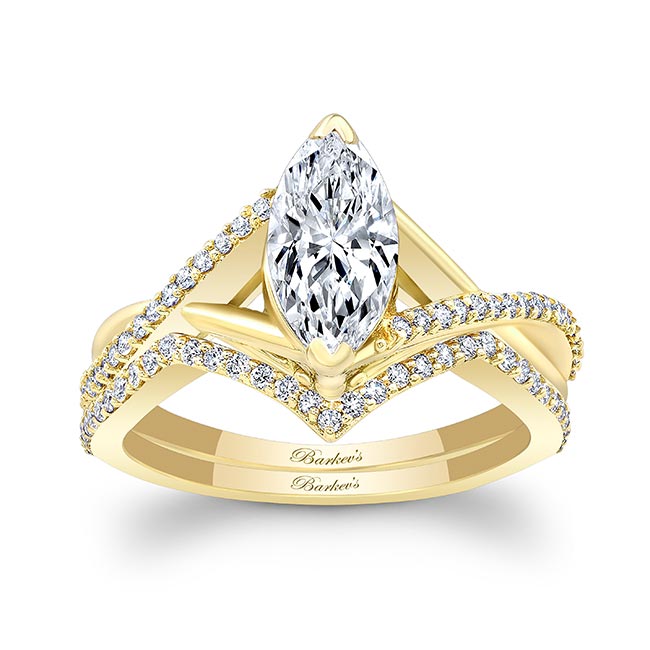 1 Carat Marquise Diamond Ring Set