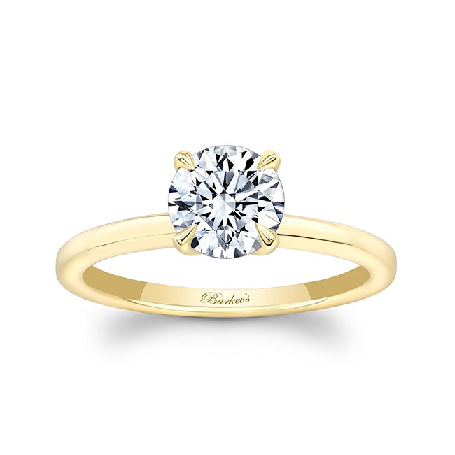 Yellow Gold Moissanite Solitaire Ring