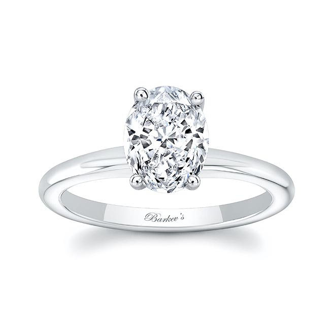 Solitaire Ring With Certified 1 Ct. Oval Lab Created Diamond (D-VS1)