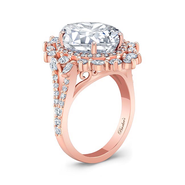 Rose Gold 5 Carat Oval Moissanite Ring Image 2