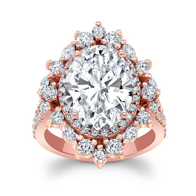 Rose Gold 5 Carat Oval Moissanite Ring