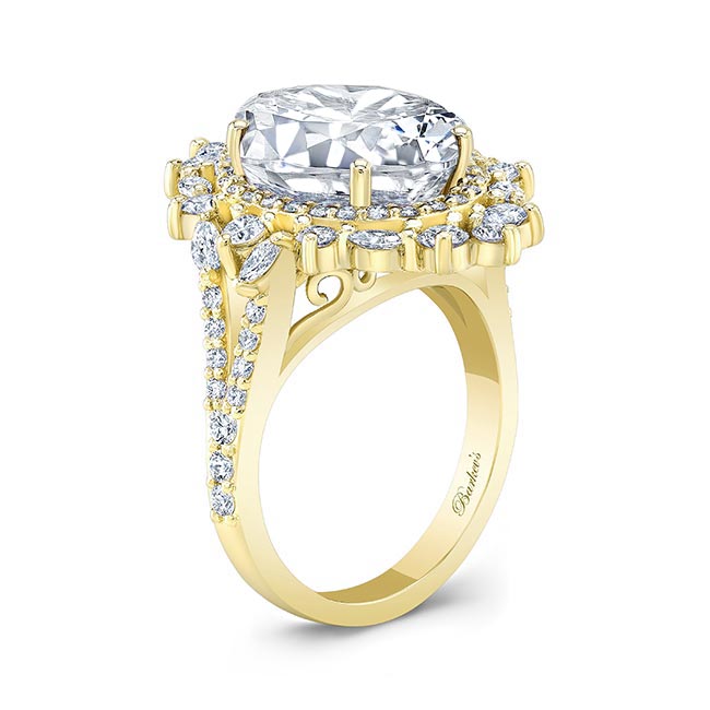 Yellow Gold 5 Carat Oval Lab Grown Diamond Ring Image 2