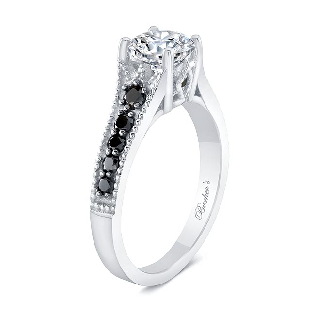 Lab Diamond Vintage Ring With Black Diamonds Image 2