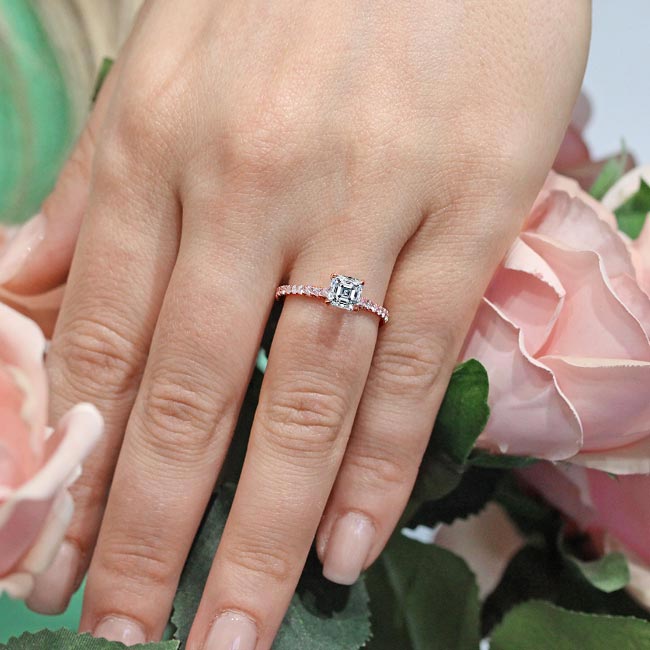 Rose Gold Asscher Diamond Ring Image 3