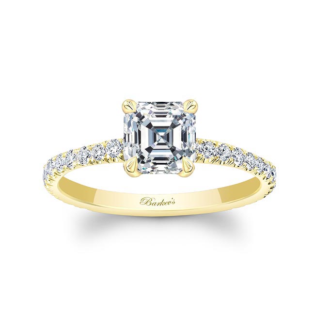 Yellow Gold Asscher Diamond Ring