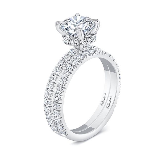 3 Carat Diamond Halo Wedding Set Image 2