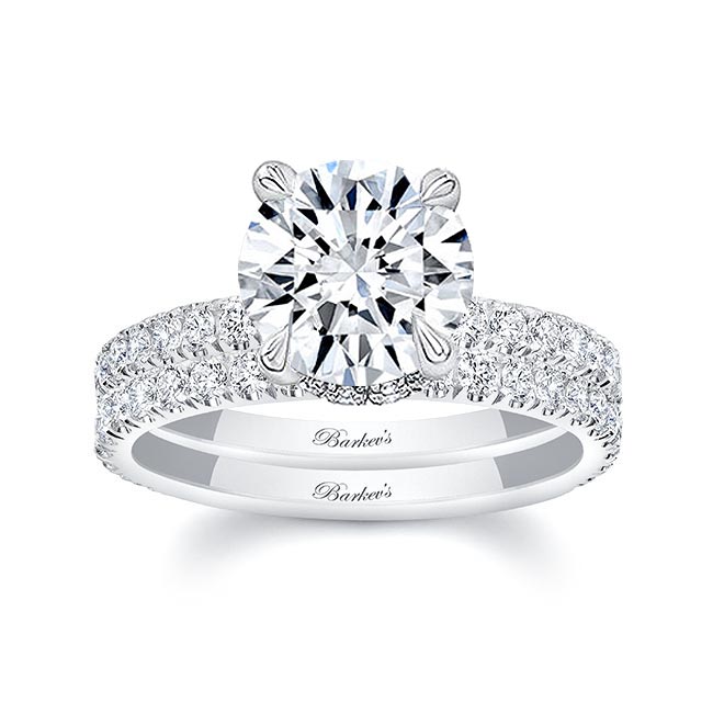 3 Carat Diamond Halo Wedding Set