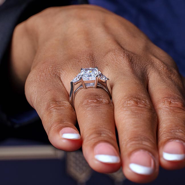 White Gold 3.5 Carat Radiant Cut Lab Diamond Ring Image 5