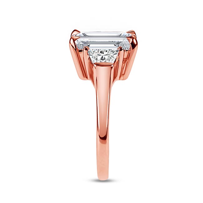 Rose Gold Emerald Cut 5 Carat Lab Diamond Ring Image 2