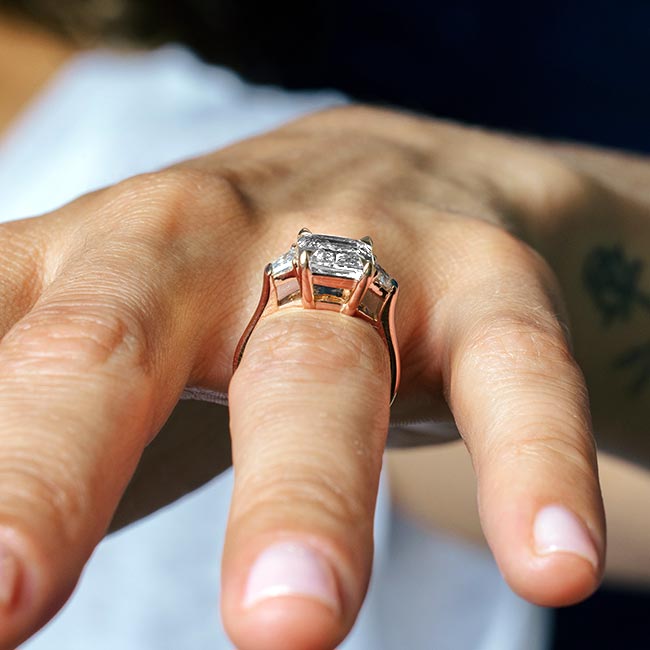 Rose Gold 5 Carat Lab Diamond Ring Image 5