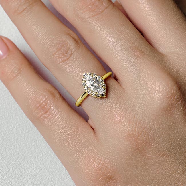 Yellow Gold Marquise Cut Diamond Ring Image 3