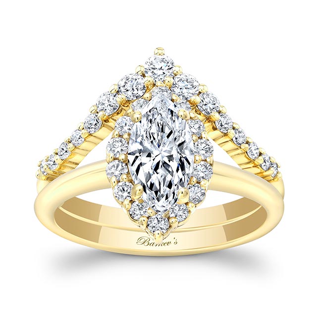 Marquise Cut Diamond Wedding Set