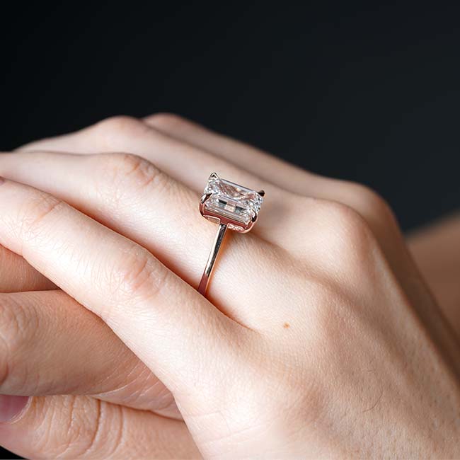 Rose Gold 2 Carat Emerald Cut Engagement Ring Image 4