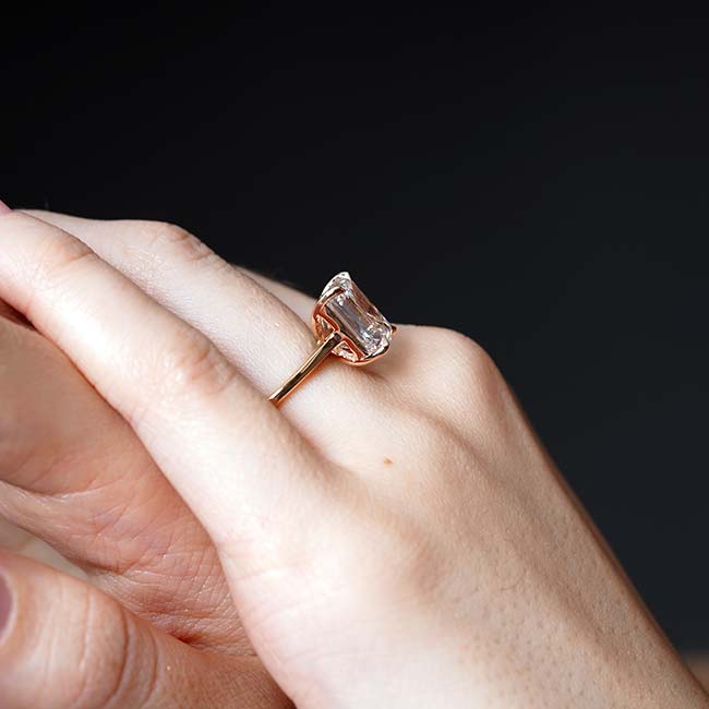 Rose Gold 2 Carat Emerald Cut Engagement Ring Image 5