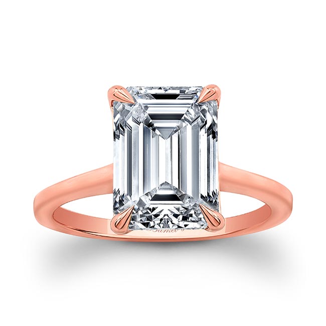 Rose Gold 2 Carat Emerald Cut Engagement Ring