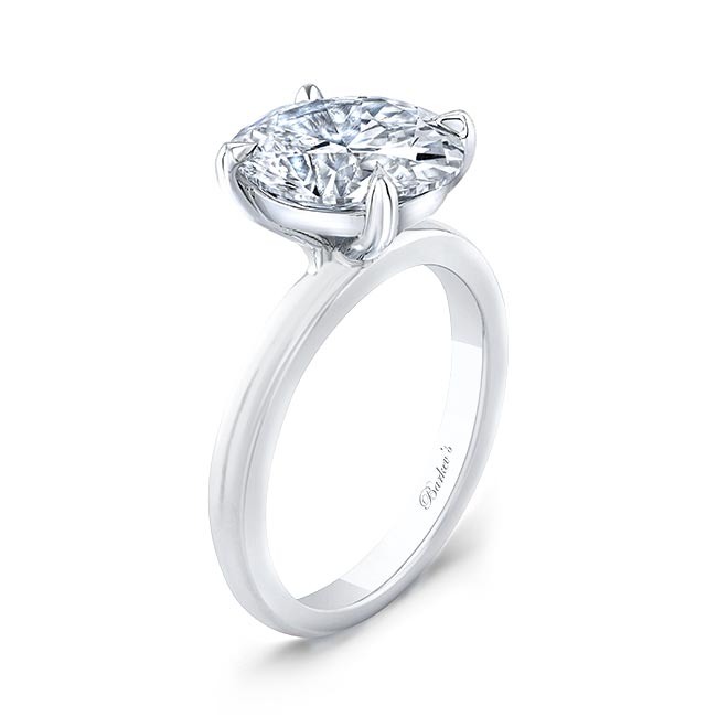 Oval Moissanite Solitaire Engagement Ring Image 2