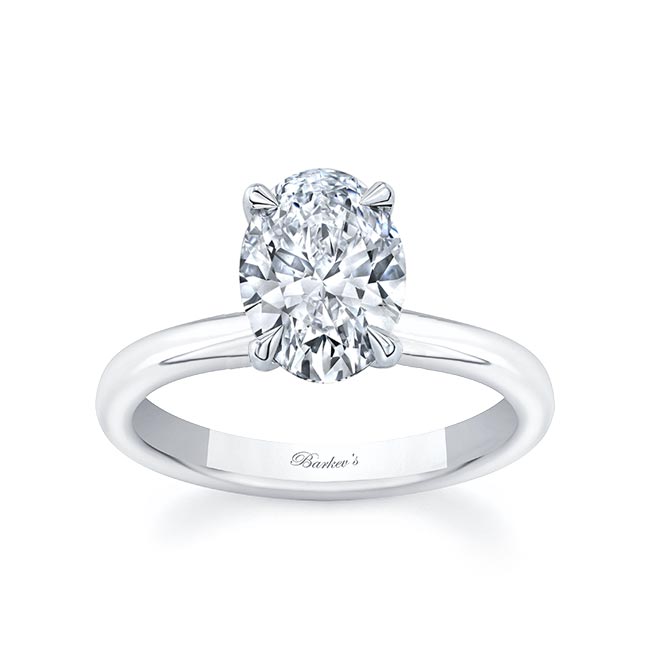 Oval Moissanite Solitaire Engagement Ring