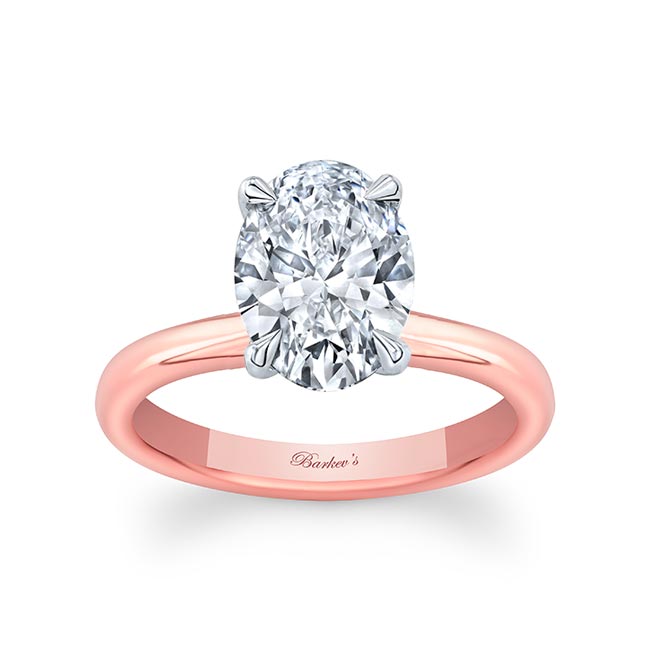 White Rose Gold 2 Carat Oval Solitaire Engagement Ring