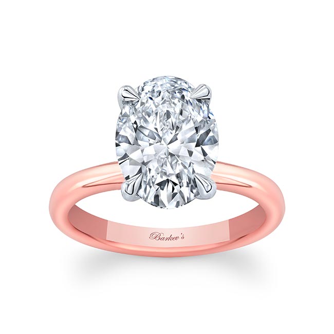 White Rose Gold 3 Carat Oval Solitaire Engagement Ring