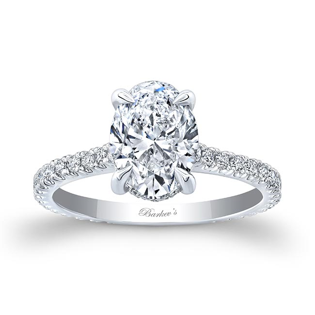 2 Carat Oval Engagement Ring With Hidden Halo