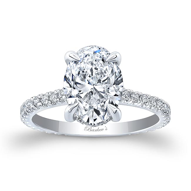 3 Carat Oval Engagement Ring With Hidden Halo