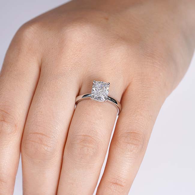 3 Carat Elongated Cushion Solitaire Ring Image 3