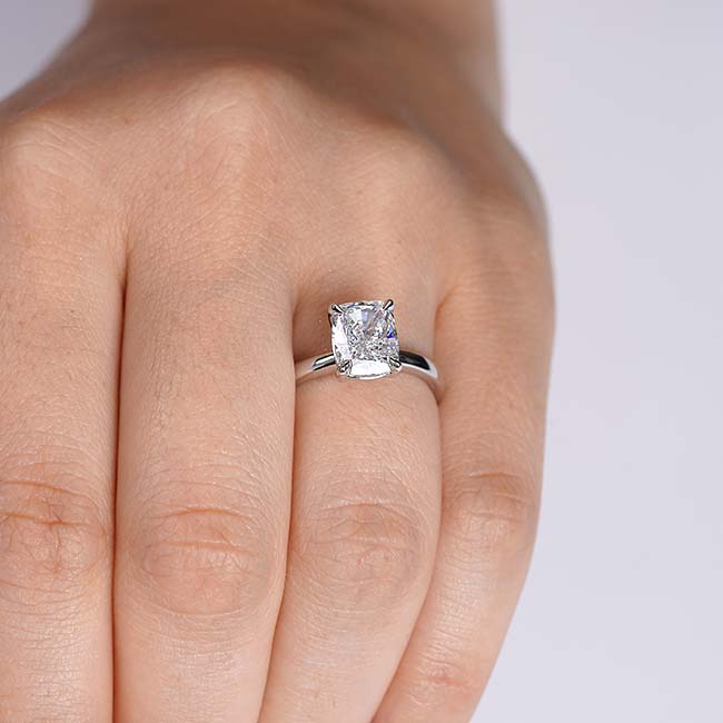 3 Carat Elongated Cushion Solitaire Ring Image 4