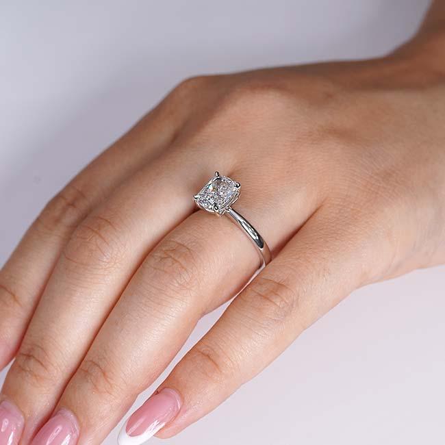 3 Carat Elongated Cushion Solitaire Ring Image 5